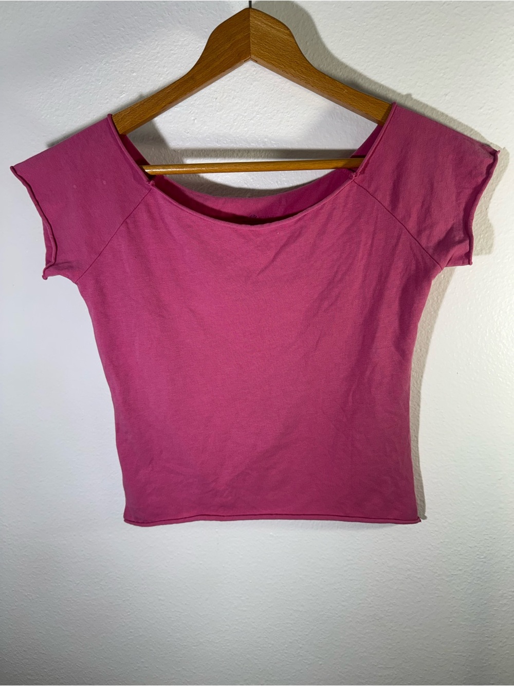Women’s Scoop Neck Brandy Melville Cap Sleeve Top - Pink